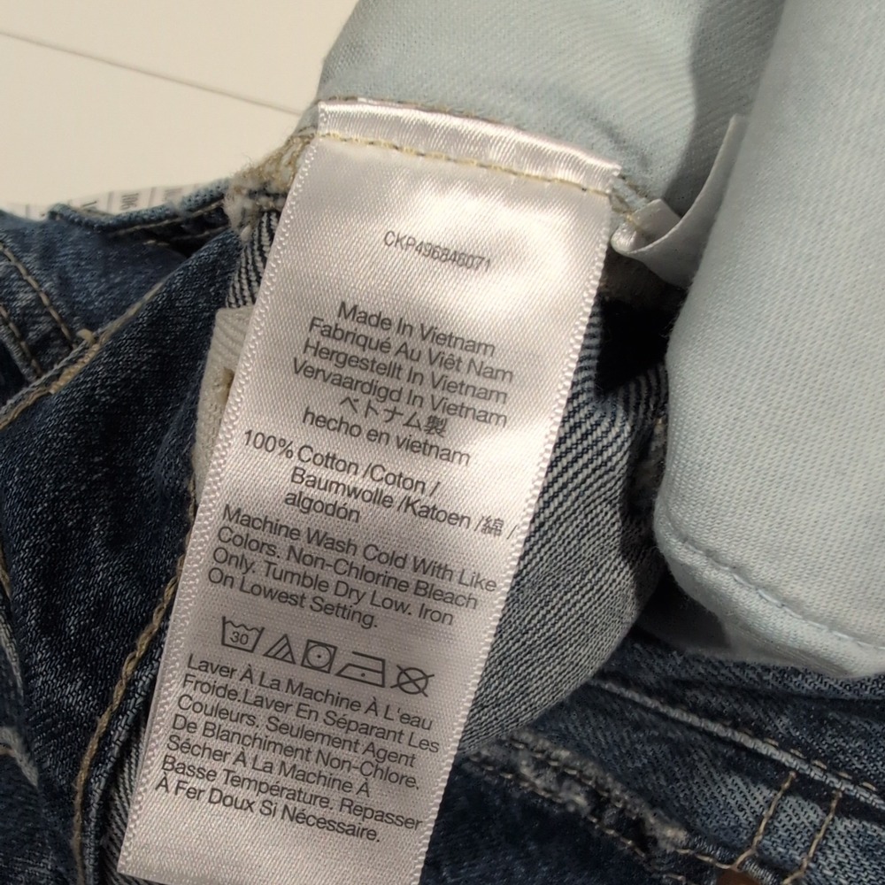 Madewell Low-Slung Baggy Crop Jeans Blue Raw Hem 29 NU172 DM8487 - Picture 6 of 10
